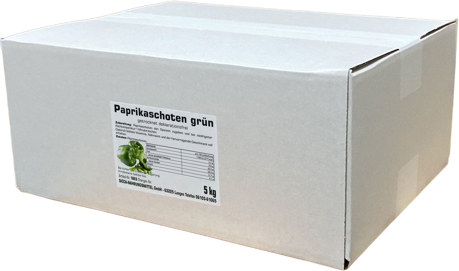 Paprikaschoten grün