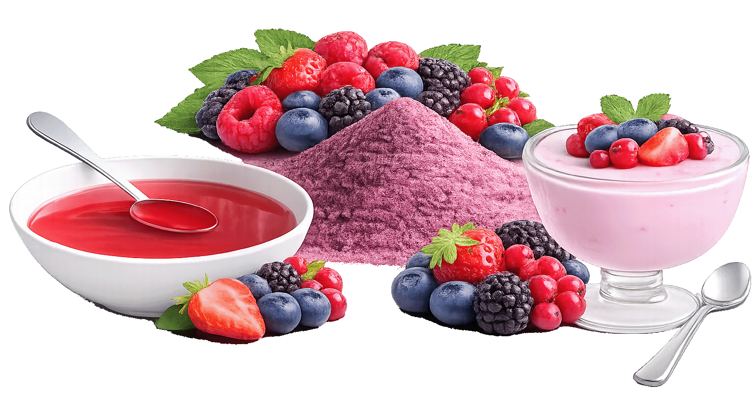Fruchtsuppe/Dessert "Waldfrucht" mit Fruchtstücken