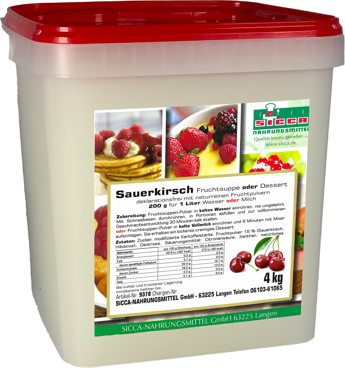 Fruchtsuppe/Dessert "Sauerkirsche" ohne Fruchtstücke