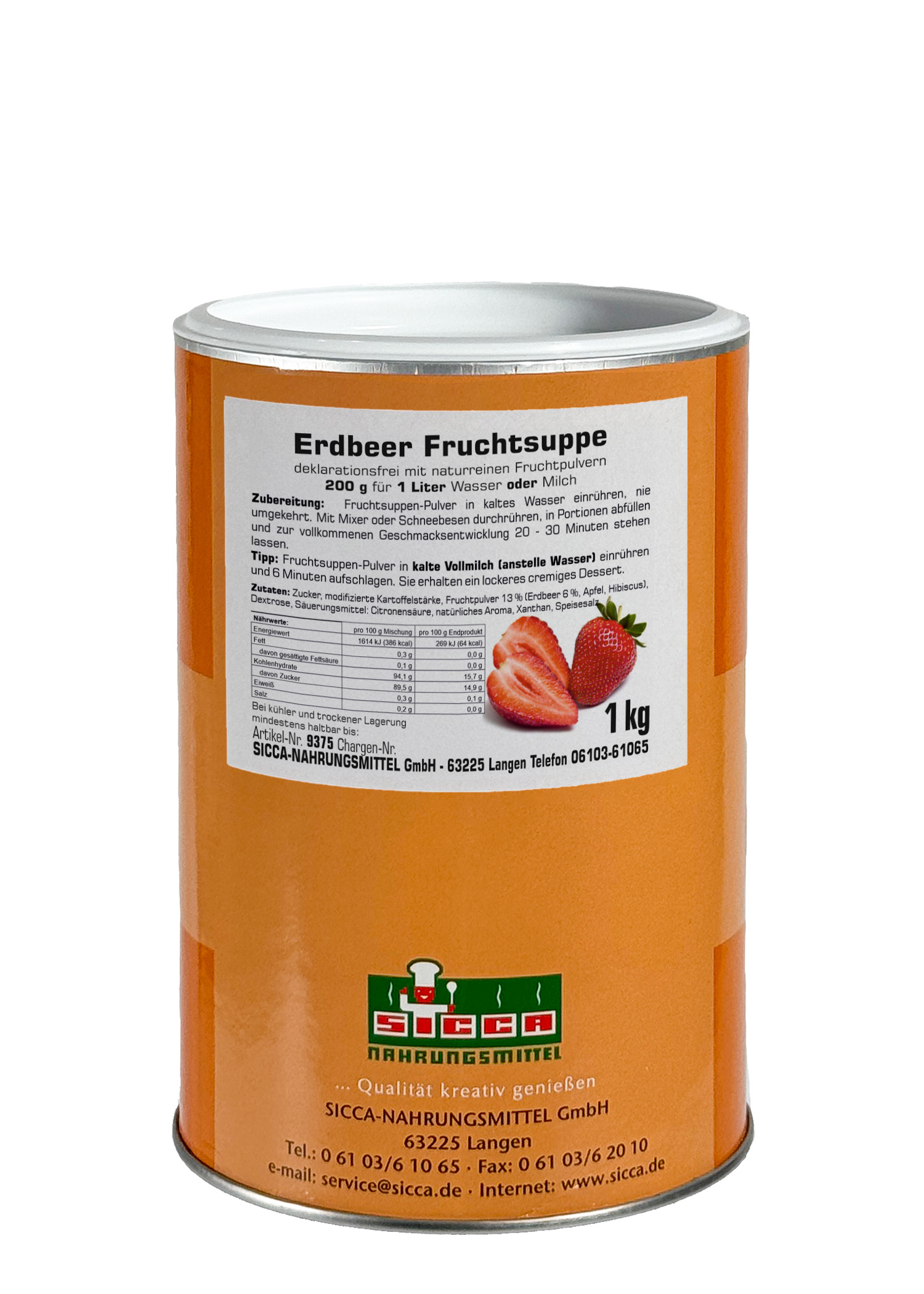 Fruchtsuppe/Dessert "Erdbeere" ohne Fruchtstücke