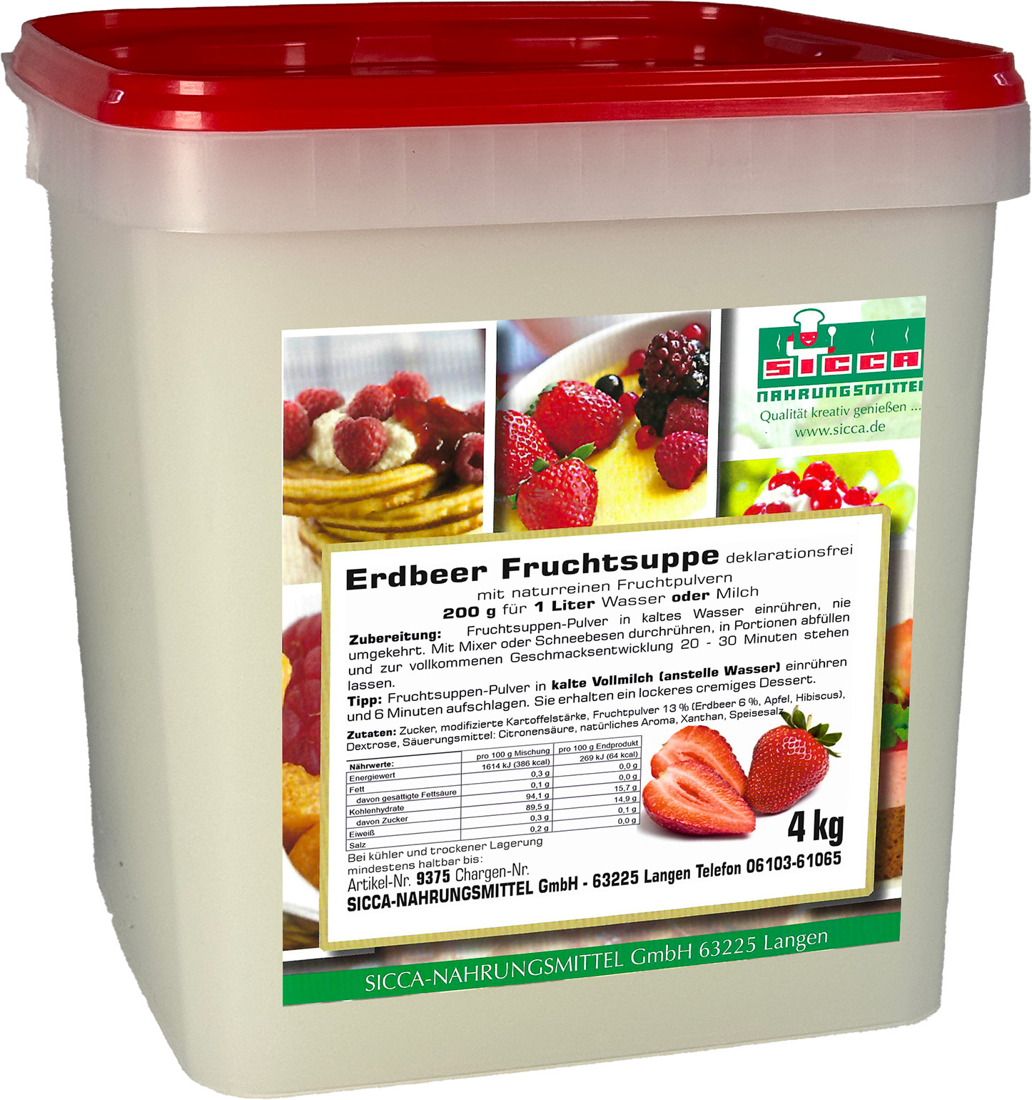 Fruchtsuppe/Dessert "Erdbeere" ohne Fruchtstücke