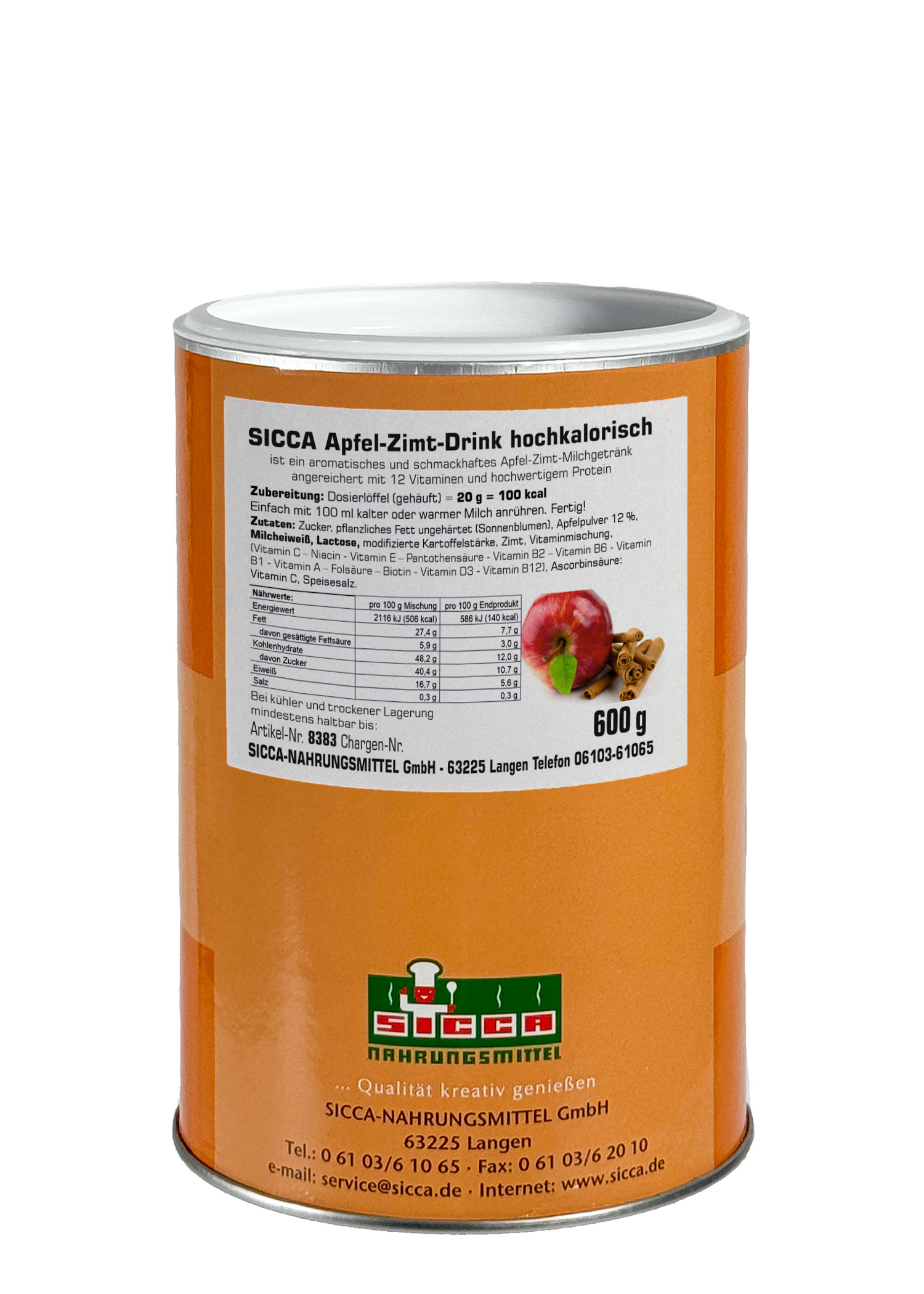 Apfel-Zimt-Drink hochkalorisch - vitaminhaltig